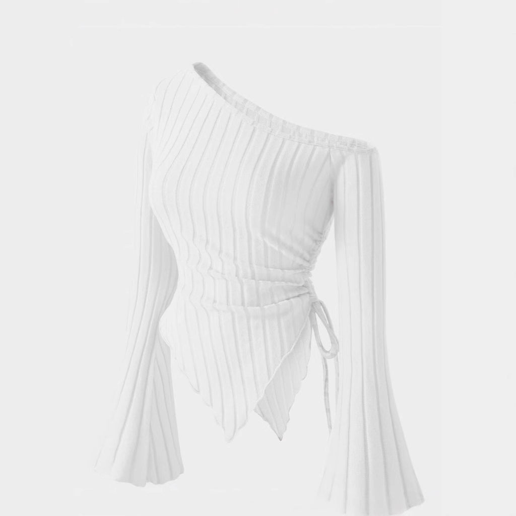 Flared sleeve off shoulder top