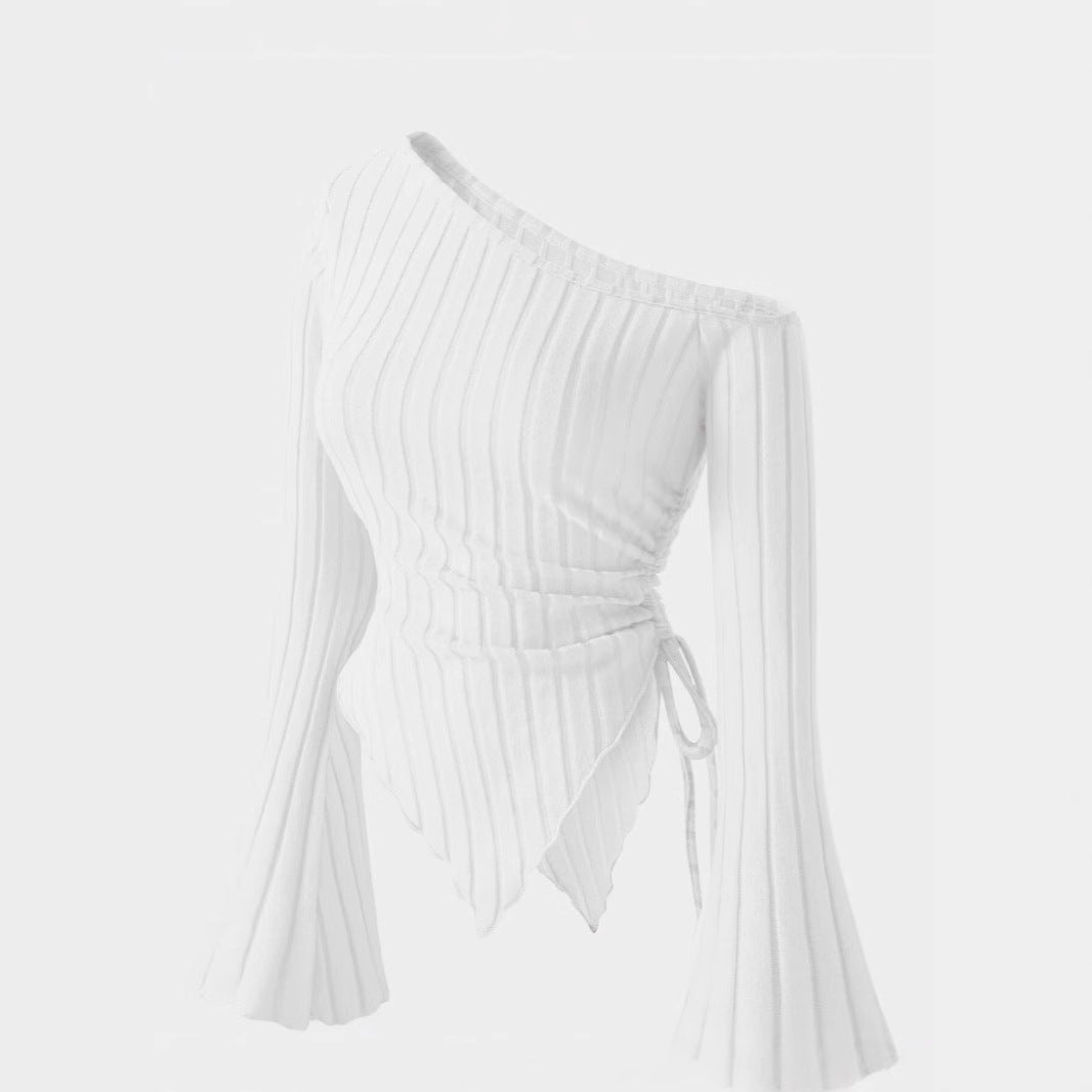 Flared sleeve off shoulder top