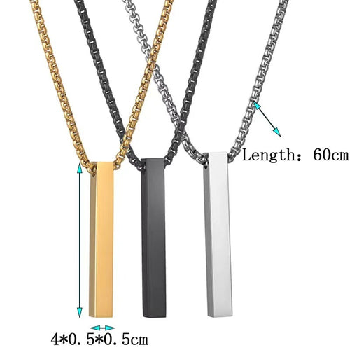 A rectangular three-dimensional versatile pendant couple sweater chain
