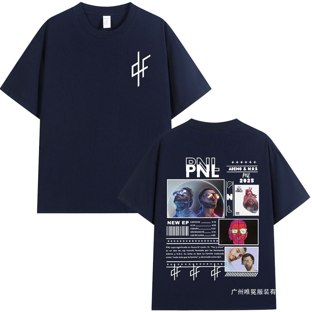 【 European Size 】 French album outfit, singer's casual pure cotton T-shirt