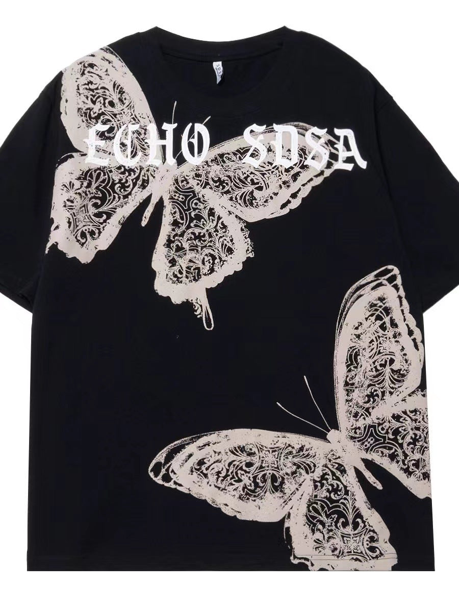 New Millennium men's T-shirt: Wearing a pullover on the streets of Hawaii, short-sleeved T-shirt, oversized