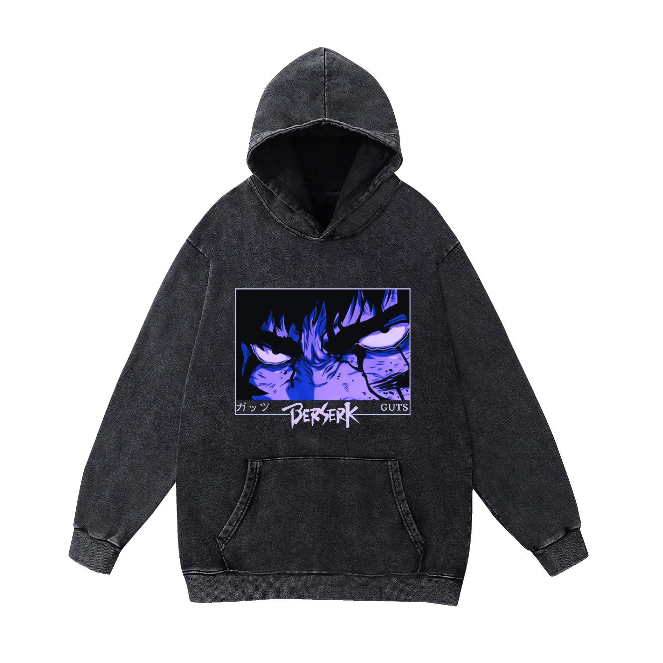 Berserk, the legend of the Sword style, is a casual and loose hoodie with printed patterns