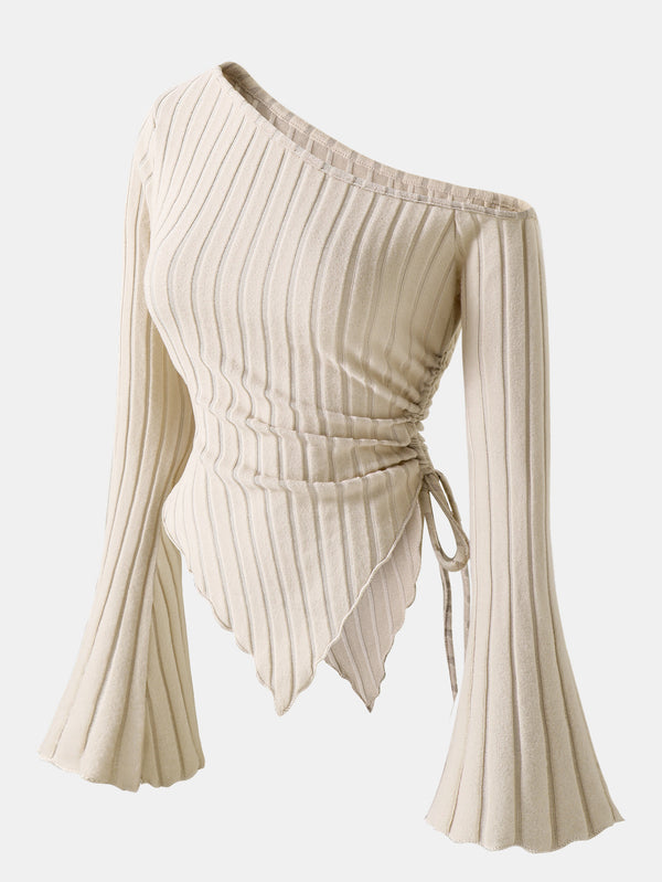 Flared sleeve off shoulder top