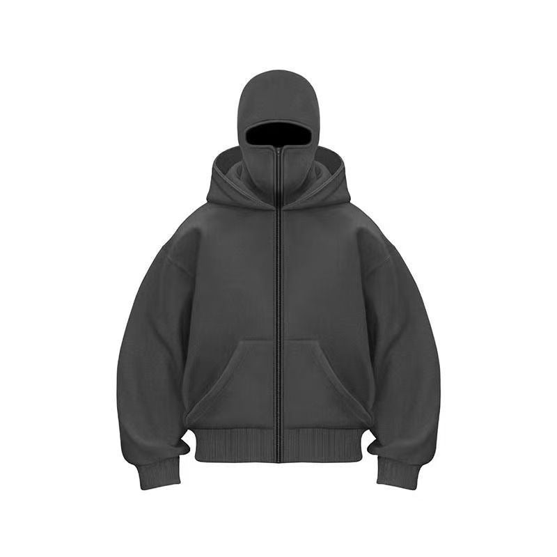 Autumn hooded zipper hoodie jacket, double hood, spring and winter couple's top