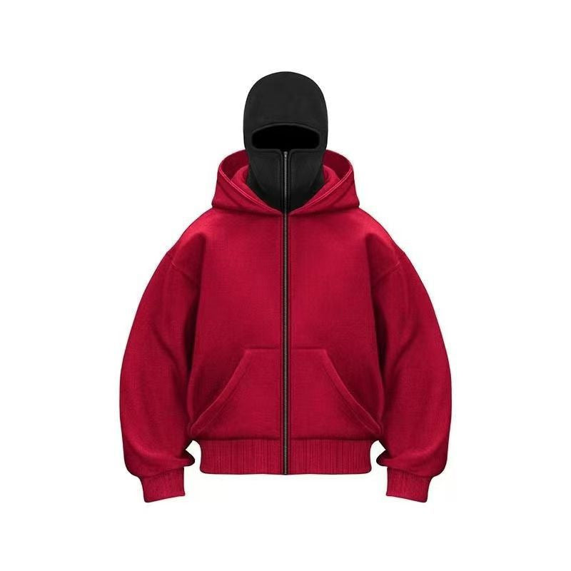 Autumn hooded zipper hoodie jacket, double hood, spring and winter couple's top