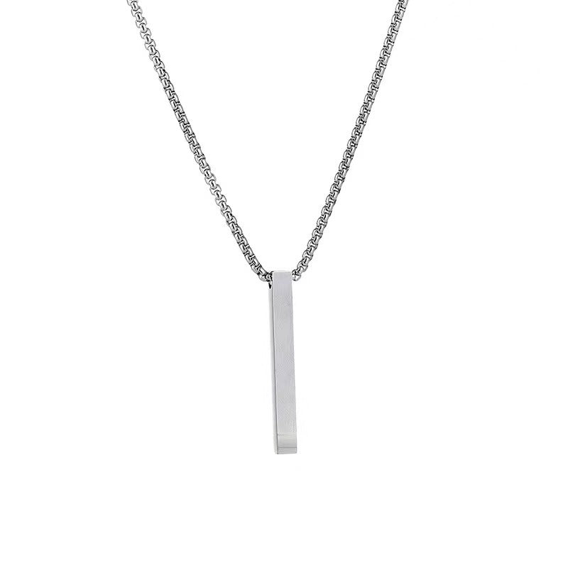 A rectangular three-dimensional versatile pendant couple sweater chain