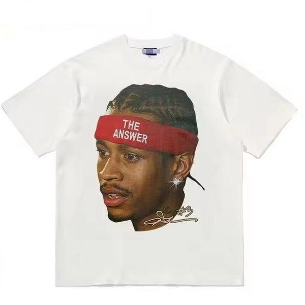 The American star printed short-sleeved T-shirt for men, with a high street design sense and loose top, is trendy