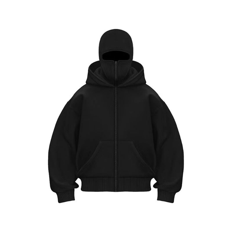 Autumn hooded zipper hoodie jacket, double hood, spring and winter couple's top